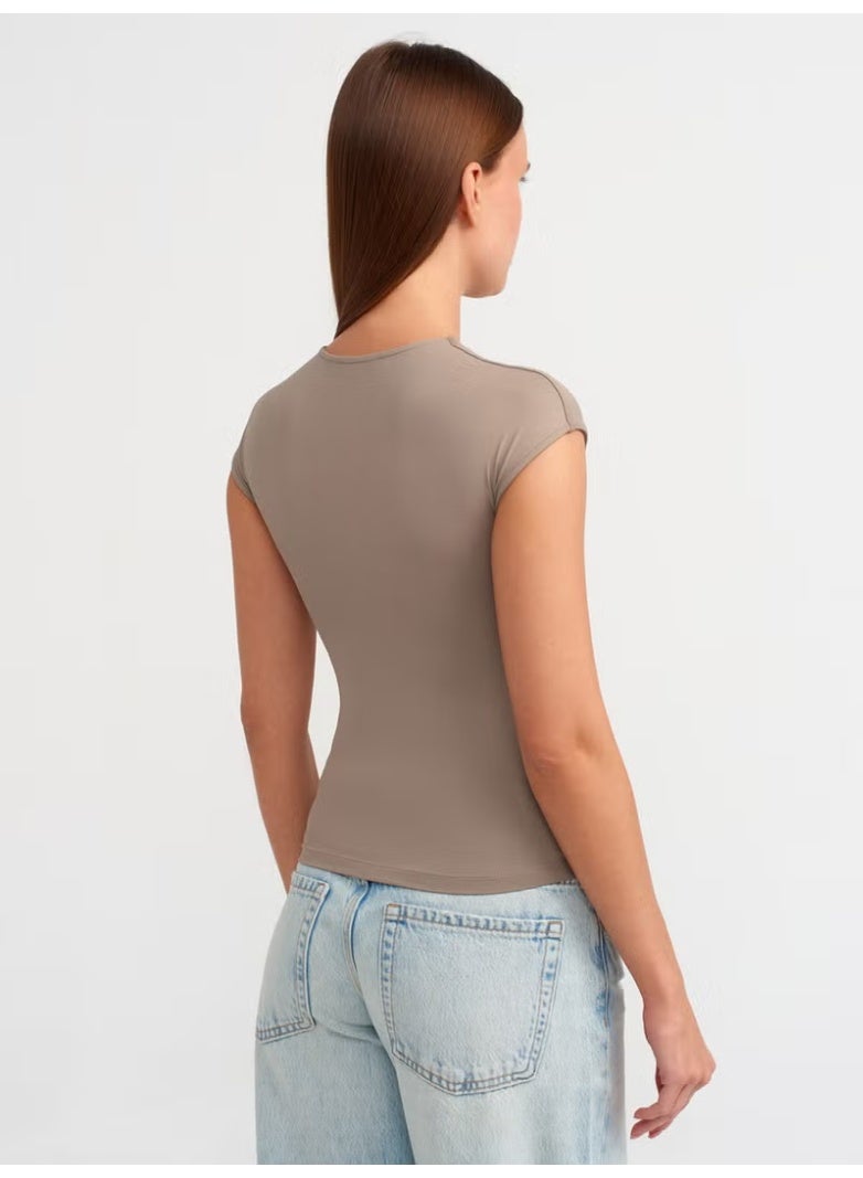 Dilvin 30856 Polyamide T-Shirt-Mink - Image 2